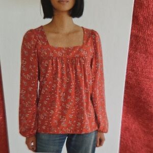Lucky Brand Red Floral Blouse